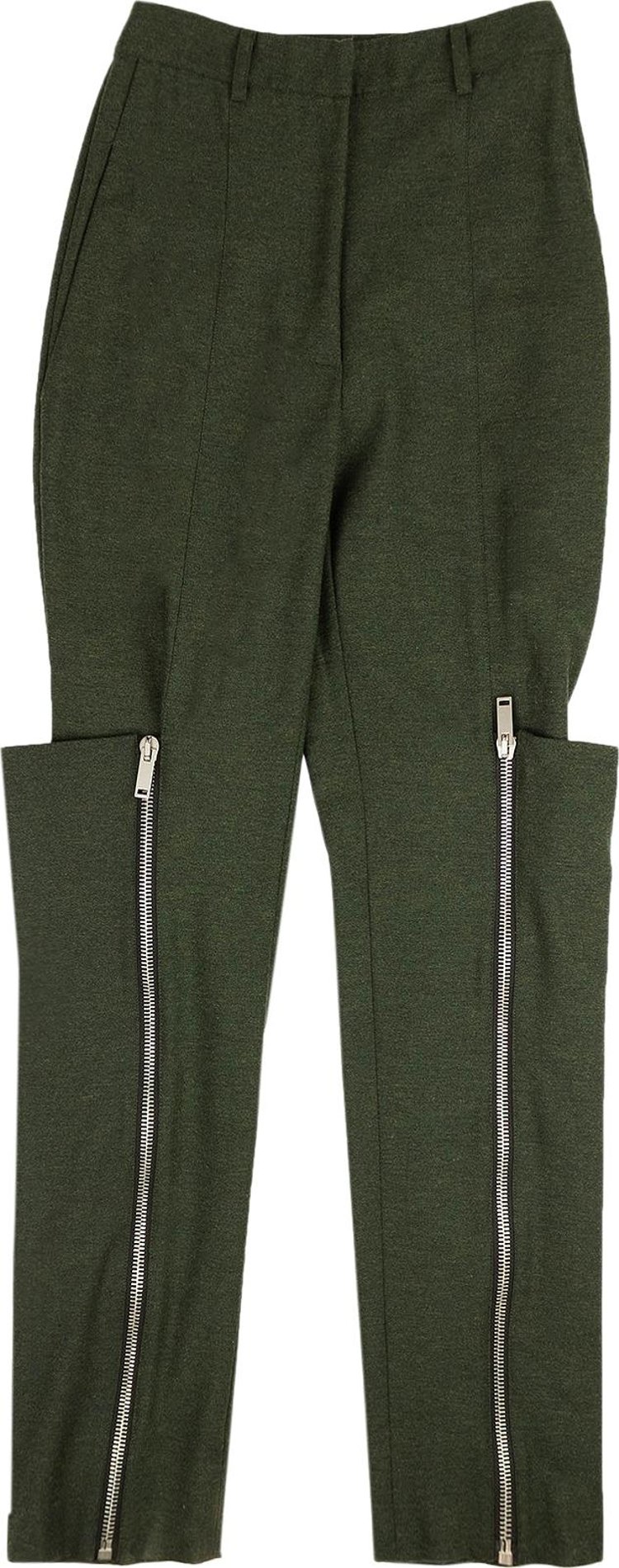 Palm Angels Zipper Detail Dress Pants 'Green'
