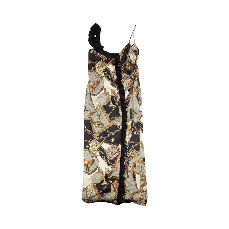 Palm Angels Bandana Buckle Ruffle Dress Black