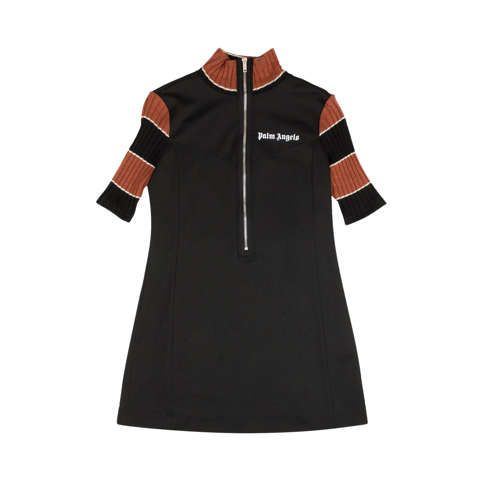 Buy Palm Angels Zip Turtleneck Mini Dress 'Black