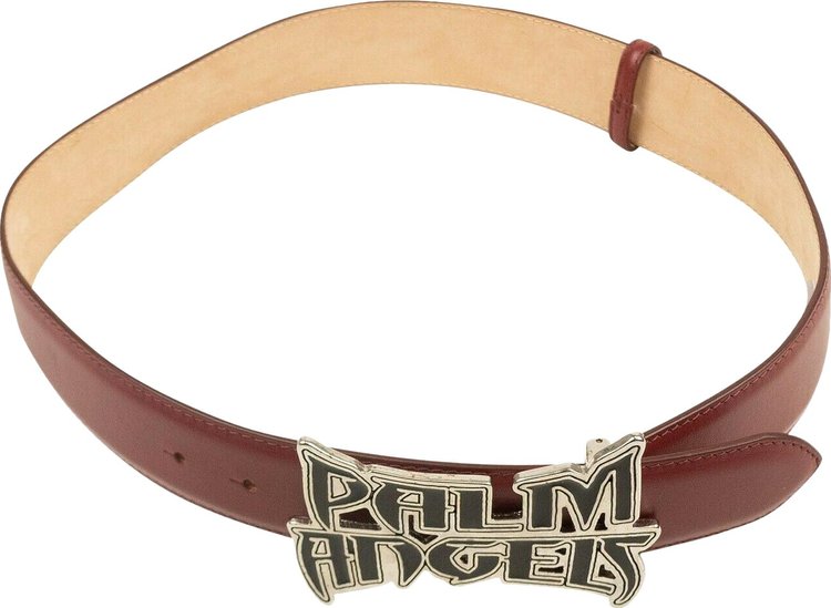 Palm Angels Leather Logo Belt 'Brown'