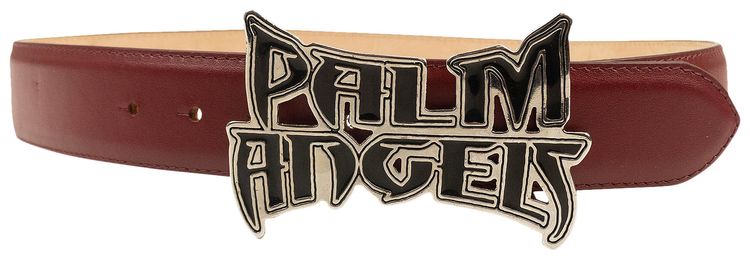Palm Angels Leather Logo Belt Brown
