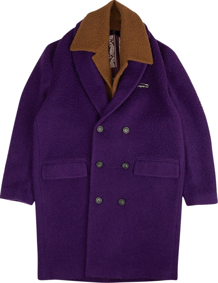 Palm Angels Double Breasted Fuzzy Brown Vest Coat 'Purple'