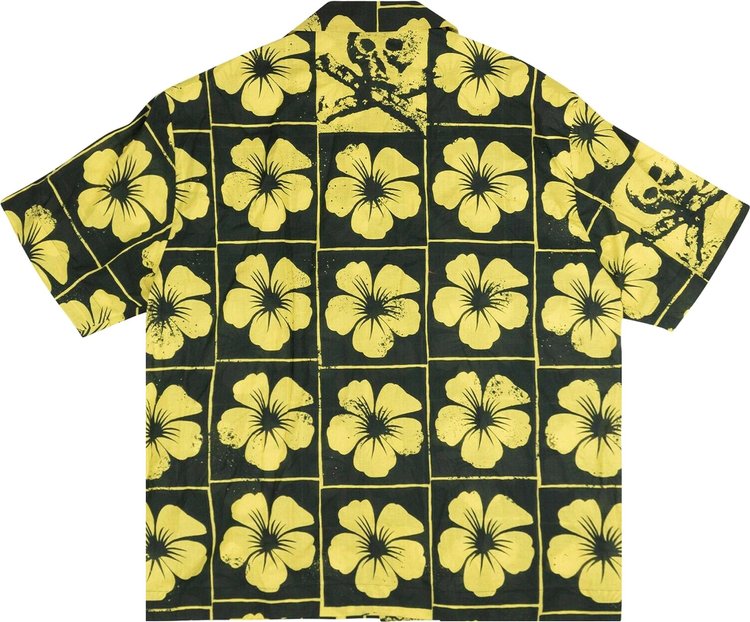 Palm Angels Floral Bowling Button Down Shirt BlackYellow