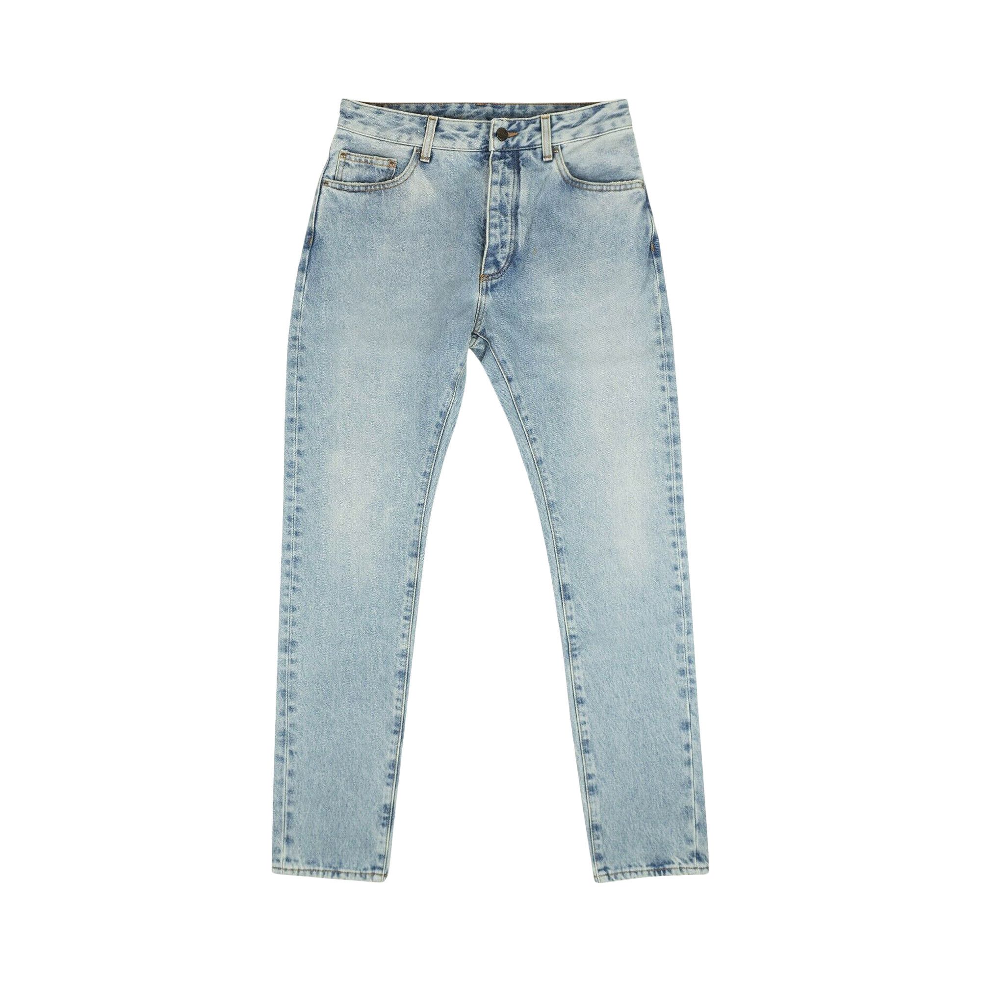 Buy Palm Angels Back Logo 5 Pocket Jeans 'Light Blue
