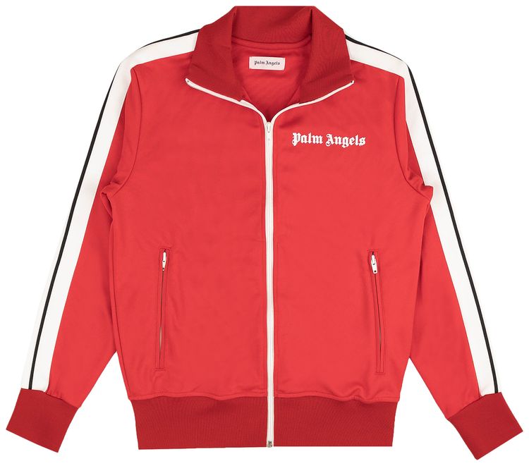 Palm Angels Zip Up Track Jacket RedWhite