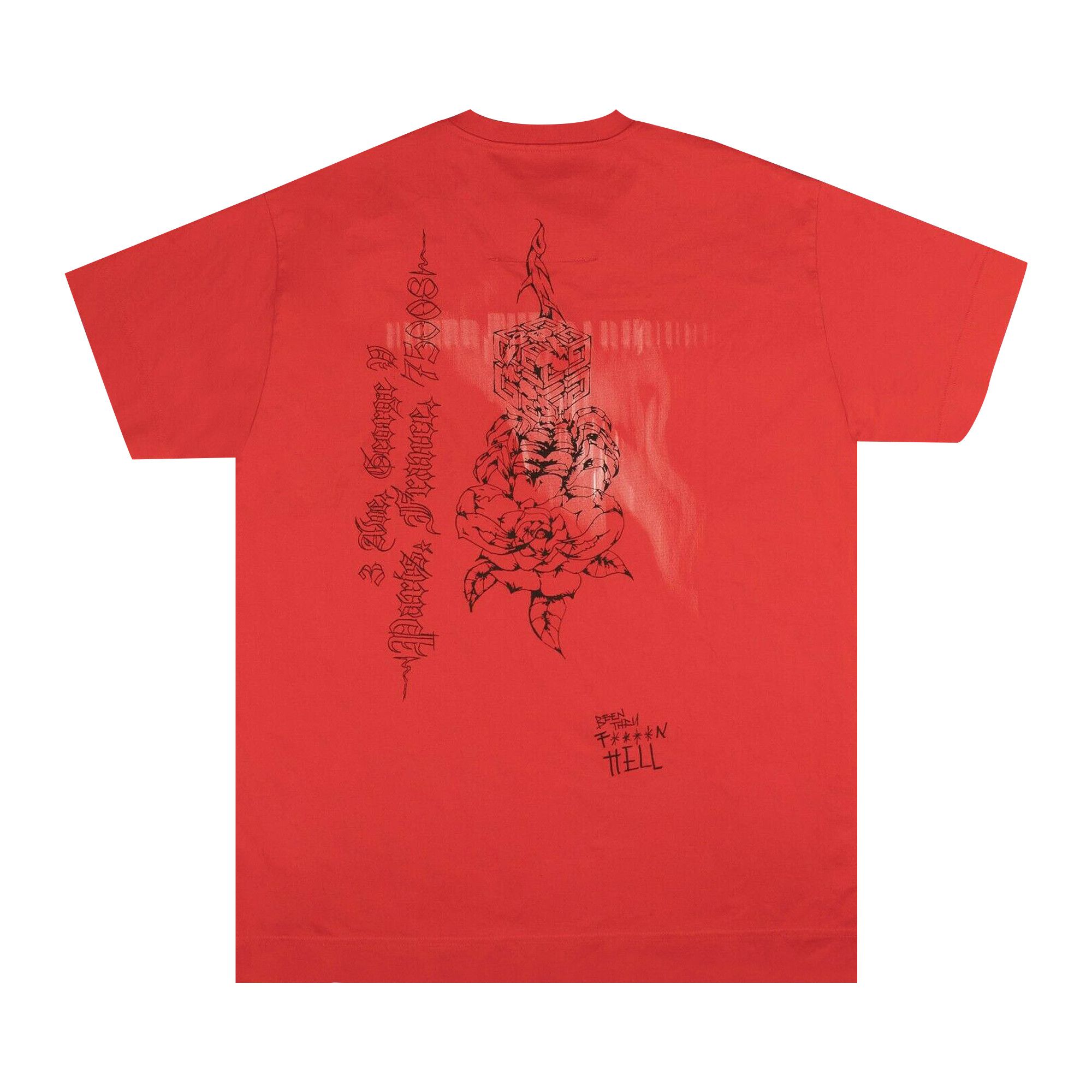 Buy Givenchy Scorpion Dagger Been Thru F Hell T Shirt Red BM71323Y6B 600 GOAT CA