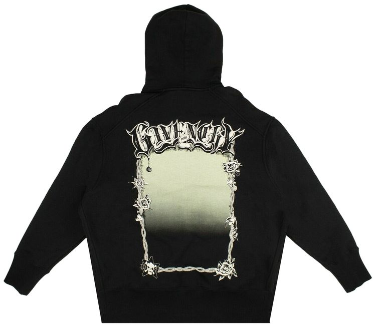 Givenchy Chain Frame Oversized Hoodie Sweatshirt Black