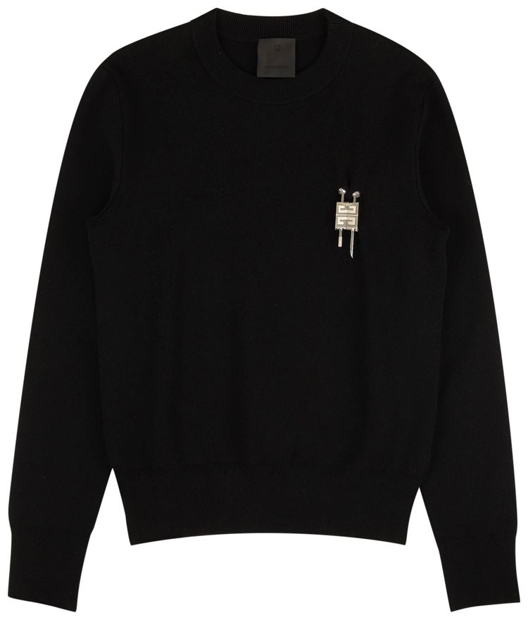 Givenchy Lock Crew Neck Pullover Sweater Black
