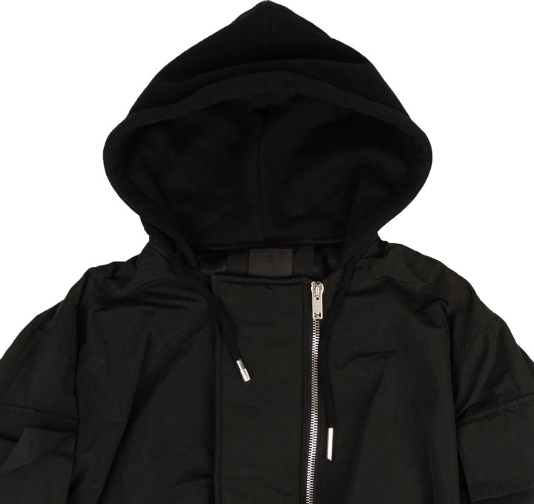 Givenchy Oversized Hooded Bomber Jacket Black