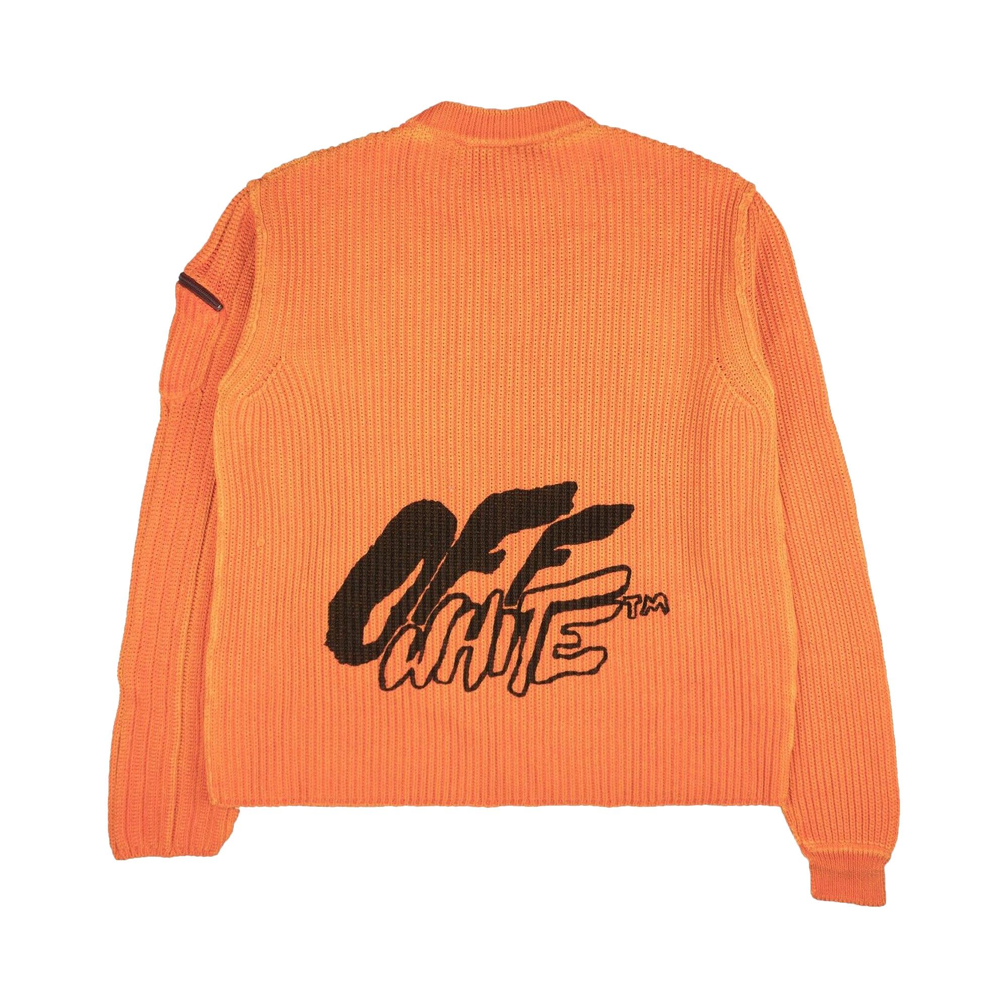 Buy Off White Ribbed Graffiti Sweater Orange OMHE031F19C160061910 GOAT CA