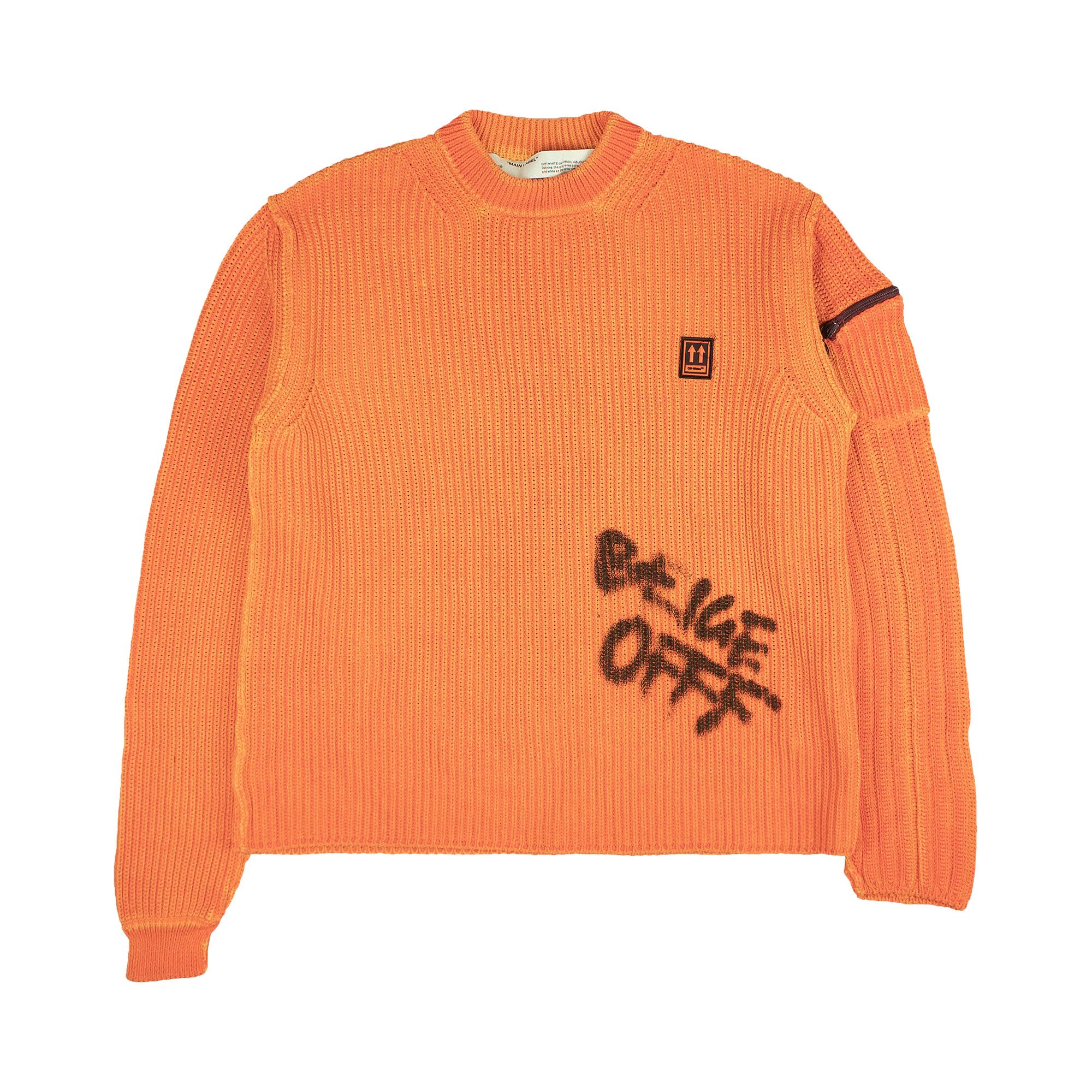 Size xl Off White Ribbed Graffiti Sweater Orange