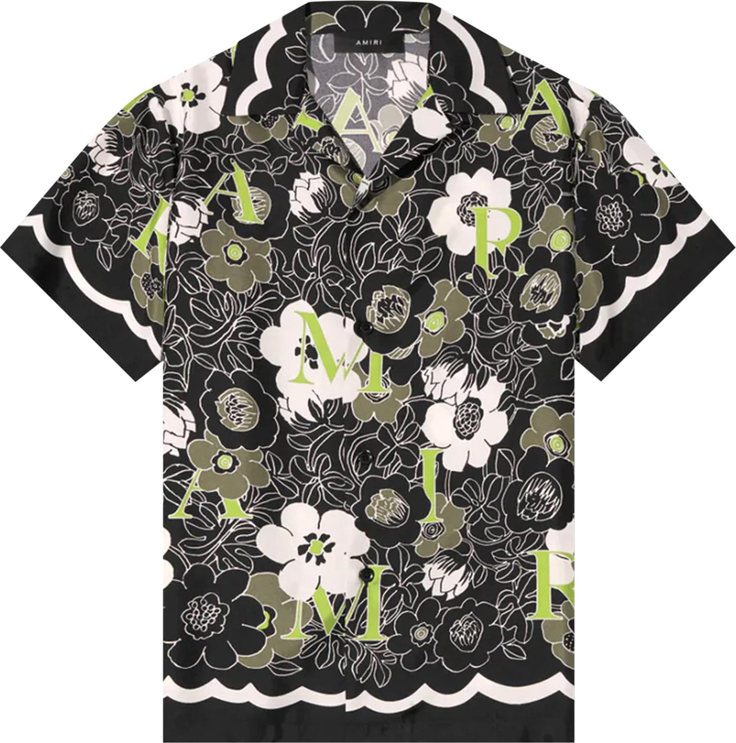 Buy Amiri Flower Camp Shirt 'Black' - PF22MSS003 BLAC | GOAT