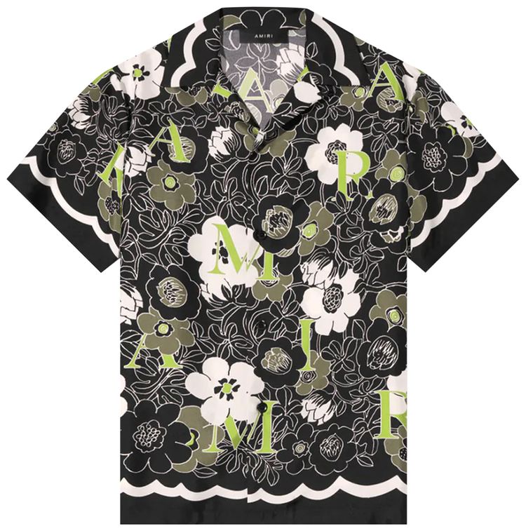 Amiri Flower Camp Shirt Black