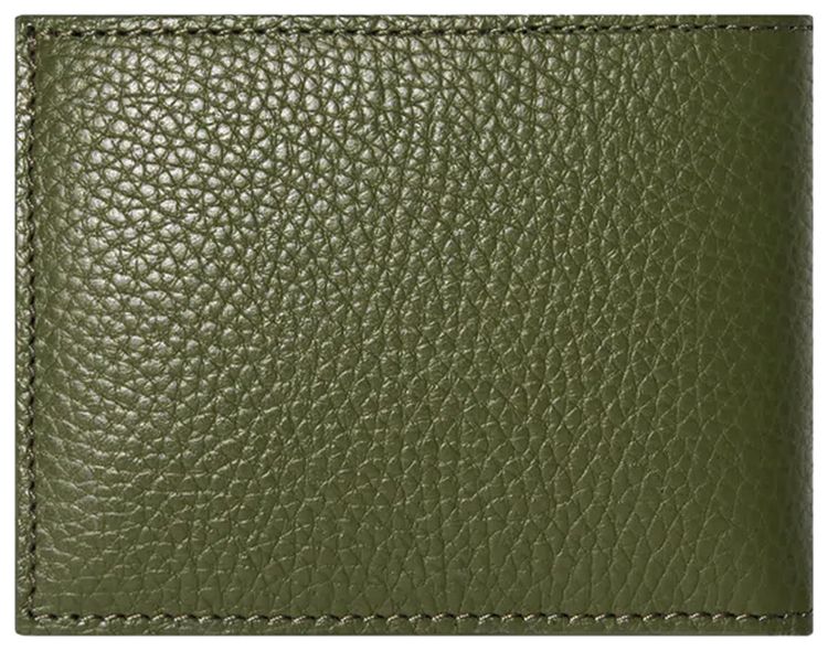 Amiri Pebbled MA Plate Bifold Wallet Olive