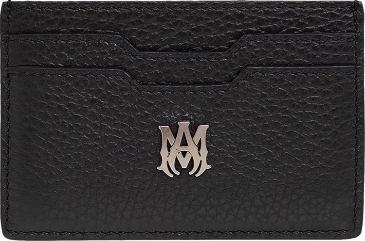 Amiri Pebbled MA Plate Bifold Wallet Black