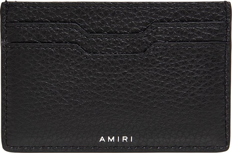 Amiri Pebbled MA Plate Bifold Wallet Black