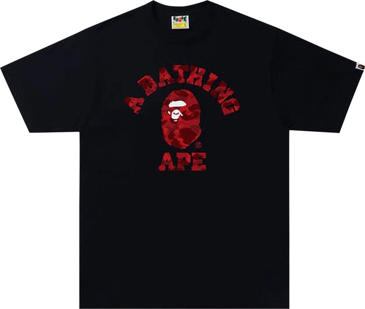 BAPE Color Camo A College Tee BlackRed