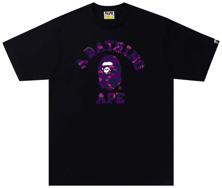 BAPE Color Camo A College Tee BlackPurple