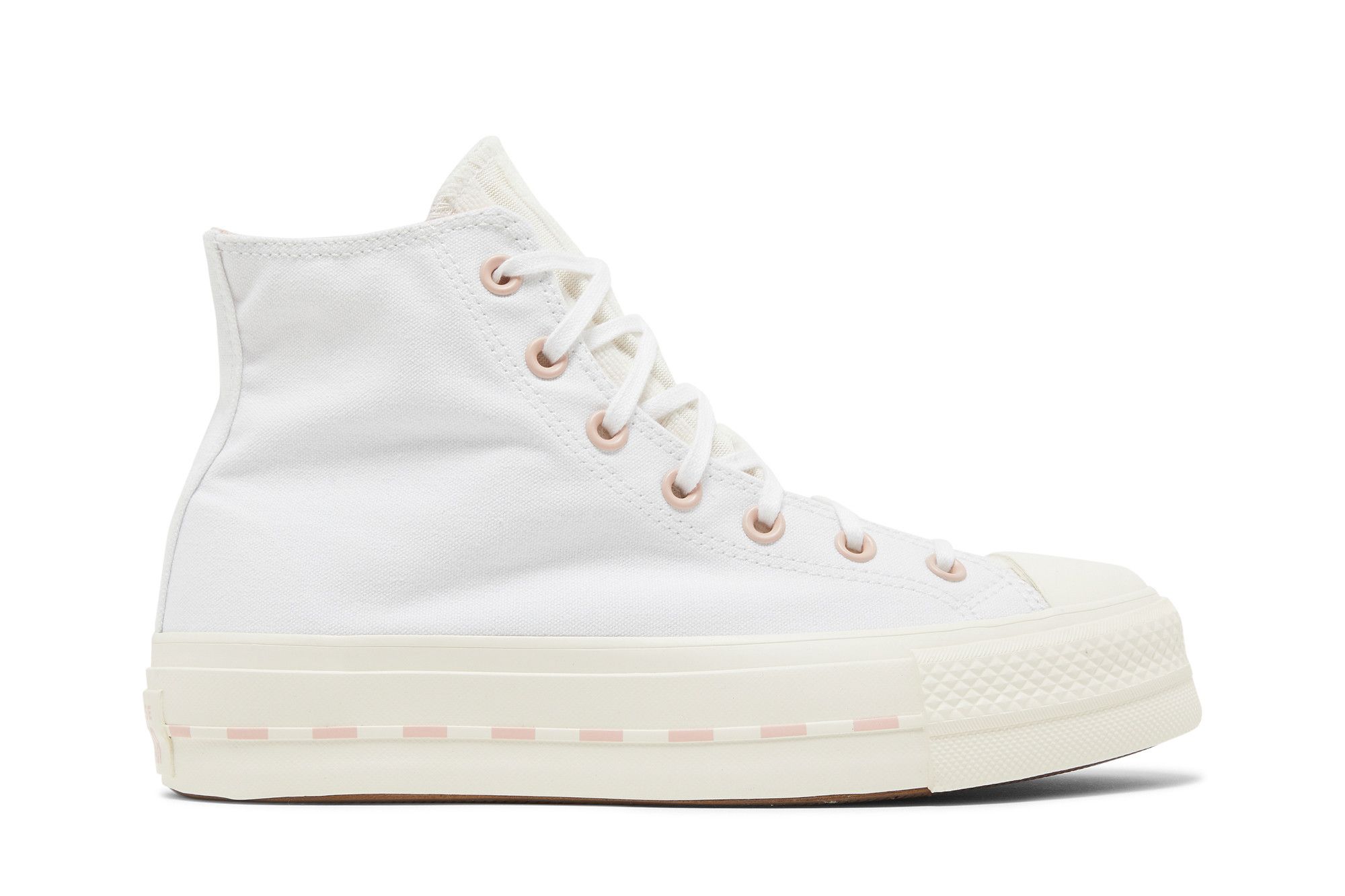 Converse white and top pink