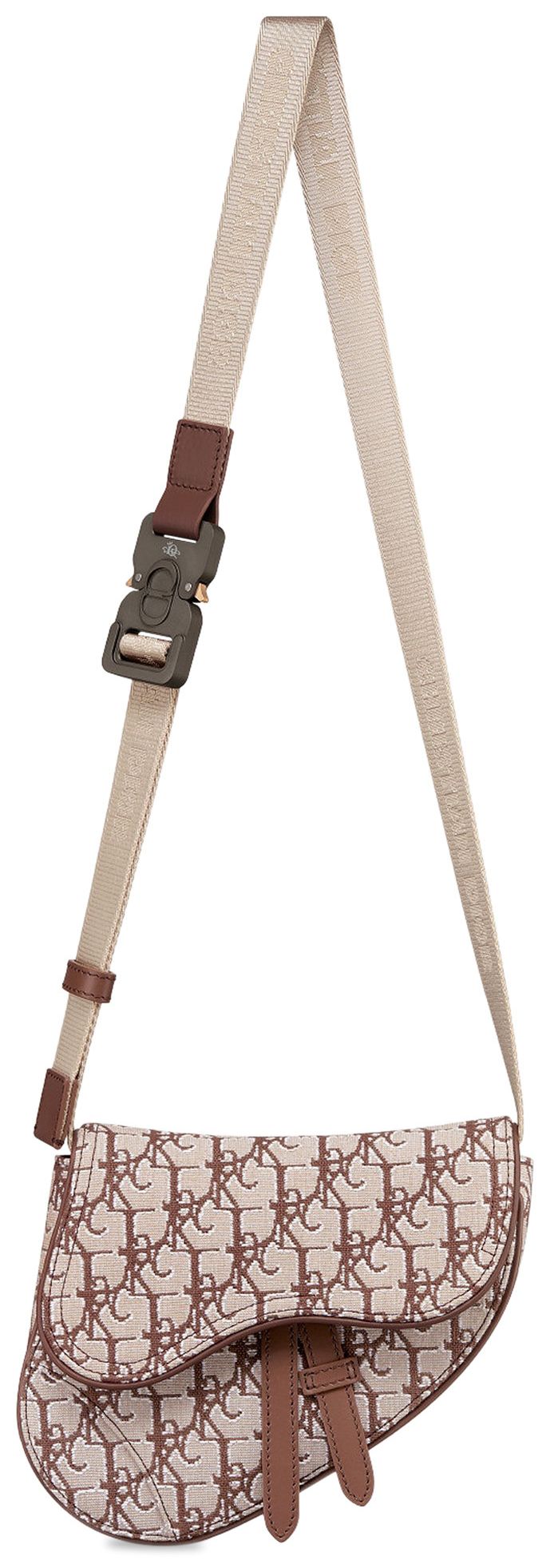 Dior x Cactus Jack Oblique Jacquard Mini Saddle Bag Coffee