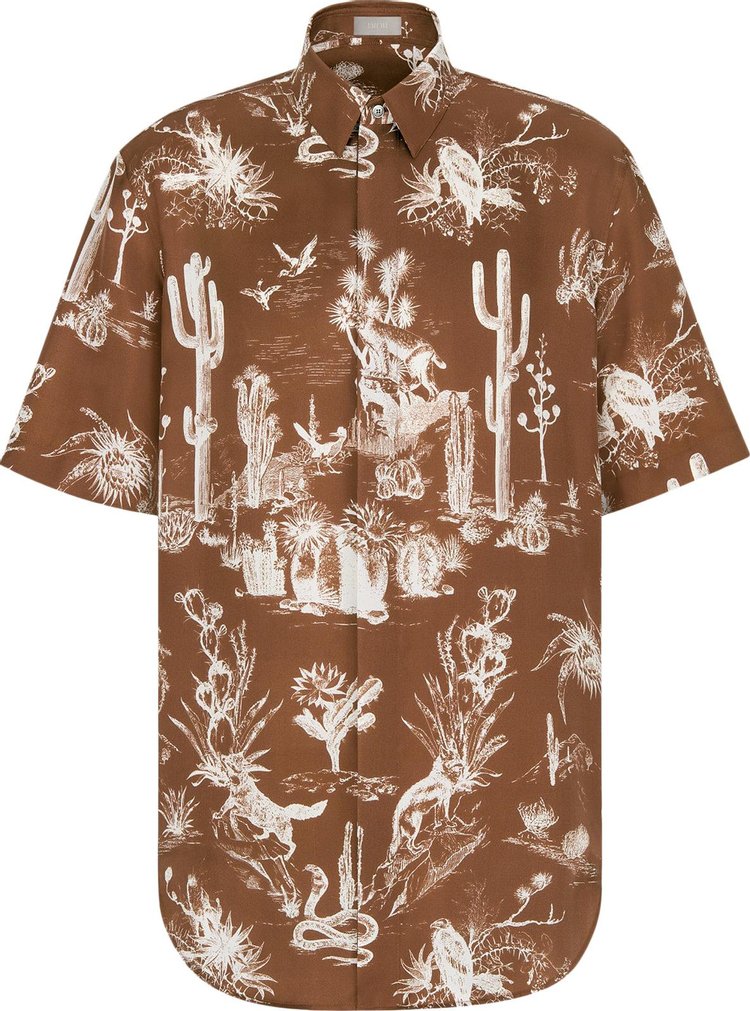 Buy Dior x Cactus Jack Oversized Short-Sleeve Shirt 'Coffee Brown