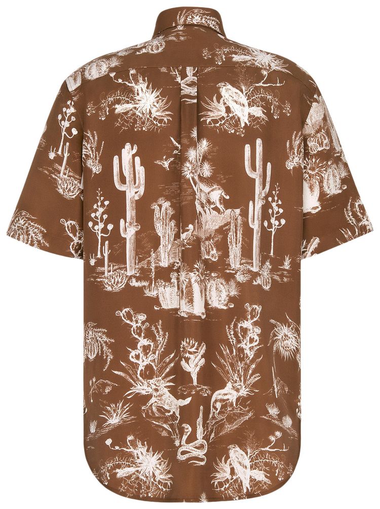 Dior x Cactus Jack Oversized Short Sleeve Shirt Coffee Brown