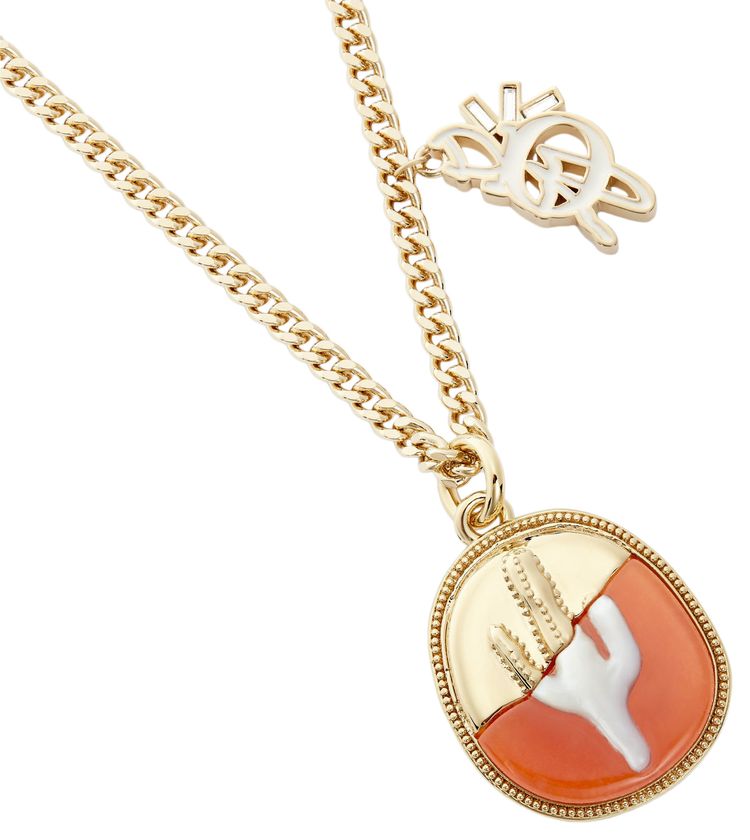 Dior x Cactus Jack Pendant Necklace GoldOrangeWhite