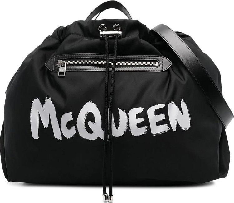 Alexander McQueen Large Drawstring Bag 'Black/Optic White'