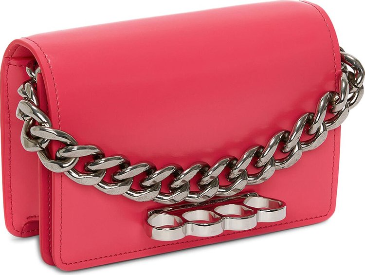 Alexander McQueen Mini Four Ring Chain Bag Pink