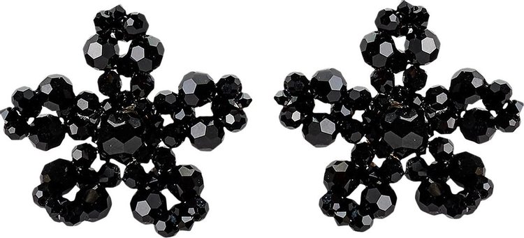 Simone Rocha Crystal Flower Earring 'Black'