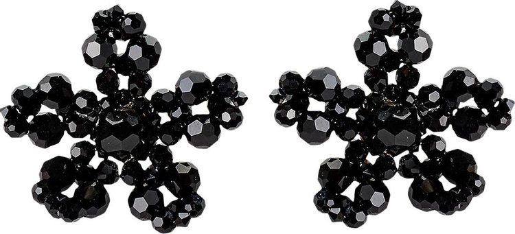 Simone Rocha Crystal Flower Earring Black