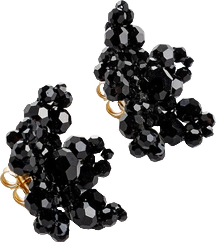 Simone Rocha Crystal Flower Earring Black