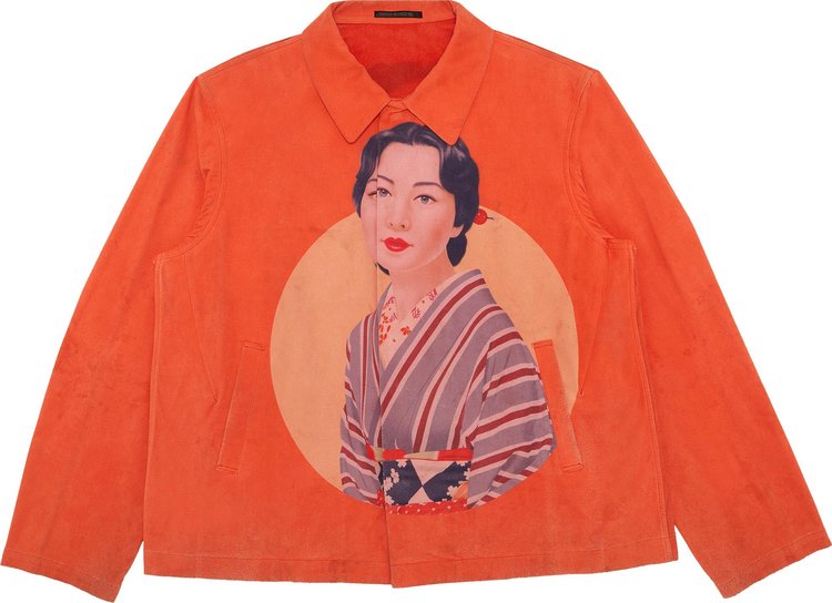 Vintage Yohji Yamamoto Saeko Tsuemura Vegan Leather Jacket 'Orange'