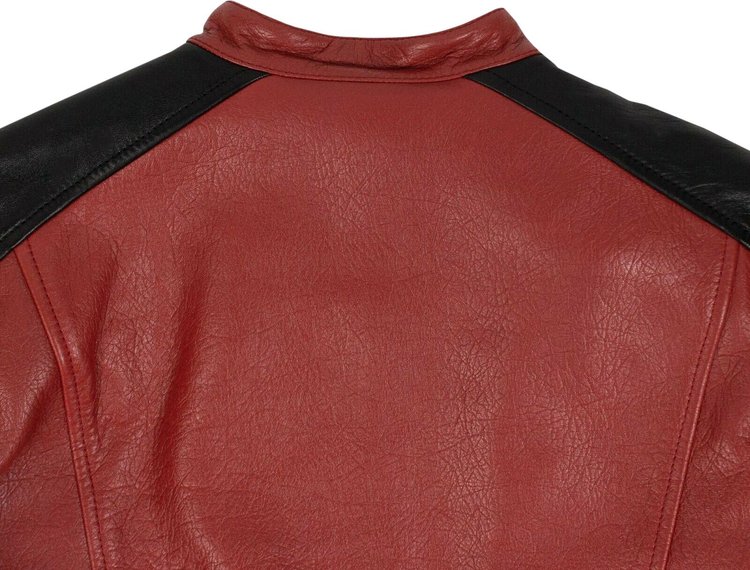 Alexander McQueen Peplum Biker Jacket RedBlack