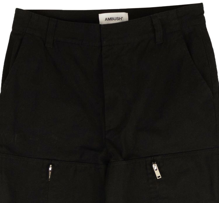 Ambush Woven Bondage Zipper Pants Black