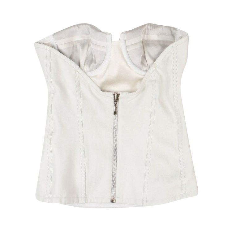Amiri Leather And Lace Corset Top White