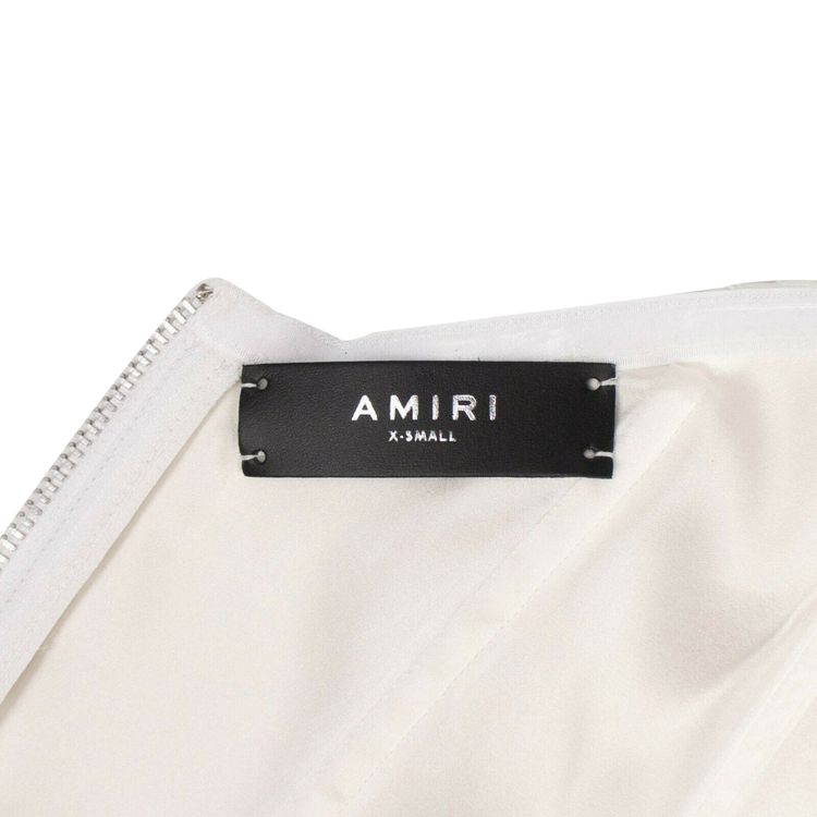 Amiri Leather And Lace Corset Top White