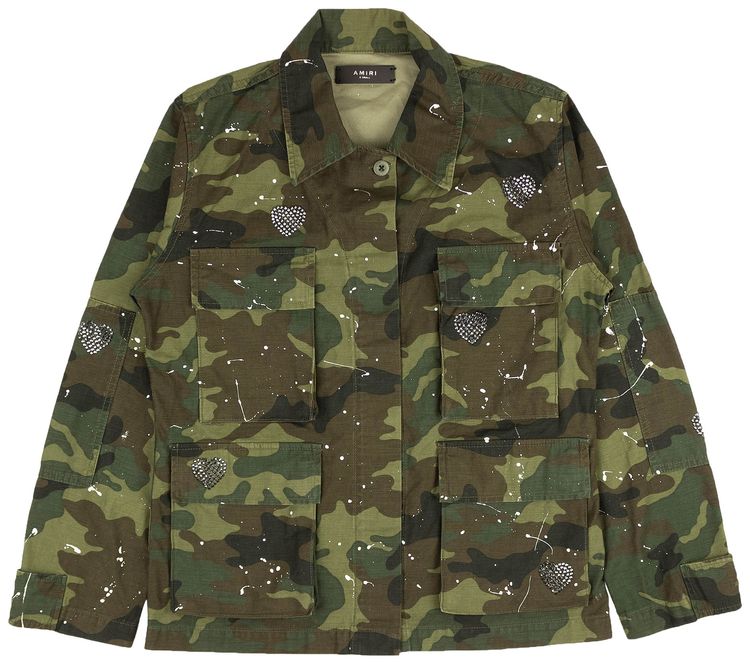 Amiri Crystal Field Jacket Green Camo