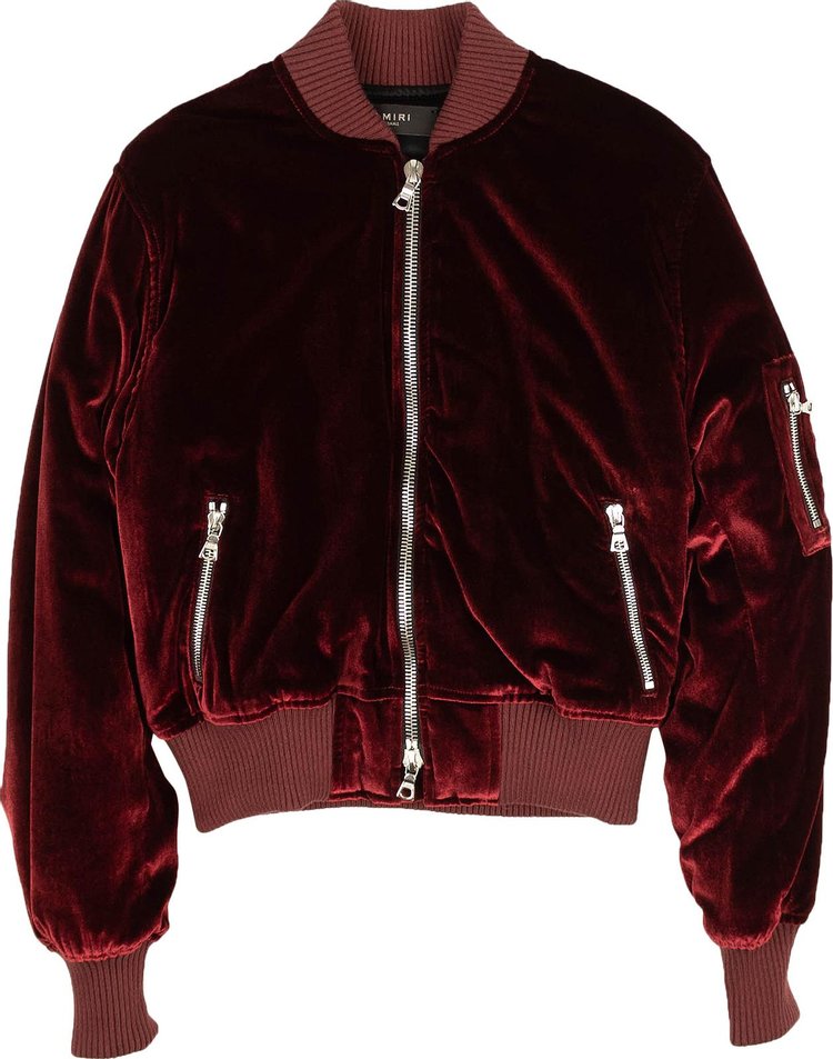 Buy Amiri Velvet Zip Up Bomber Jacket 'Red' - WOBOM VELRED RED | GOAT