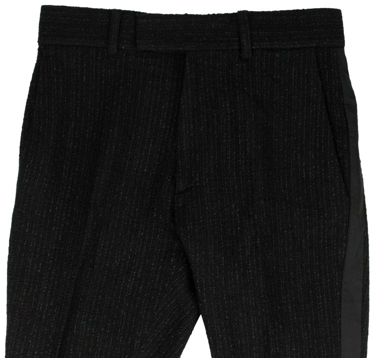 Amiri Wool Boucle Skinny Cropped Track Pants Black