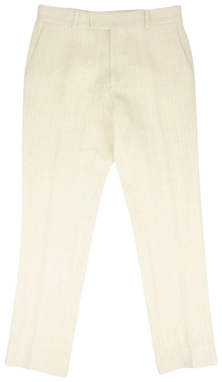 Amiri Wool Boucle Skinny Cropped Track Pants Ivory