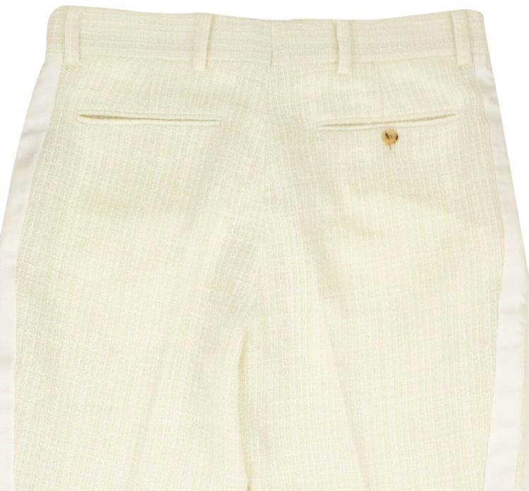 Amiri Wool Boucle Skinny Cropped Track Pants Ivory