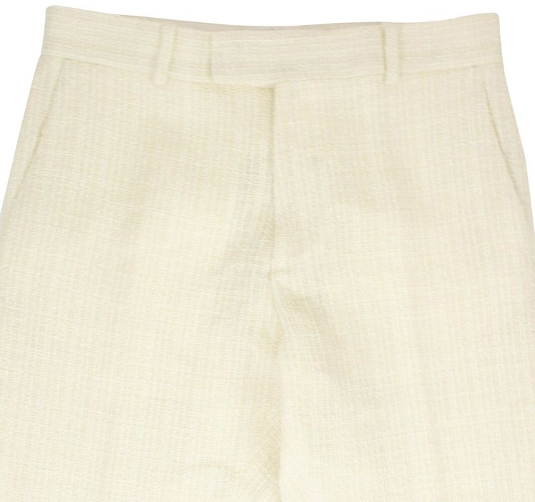 Amiri Wool Boucle Skinny Cropped Track Pants Ivory