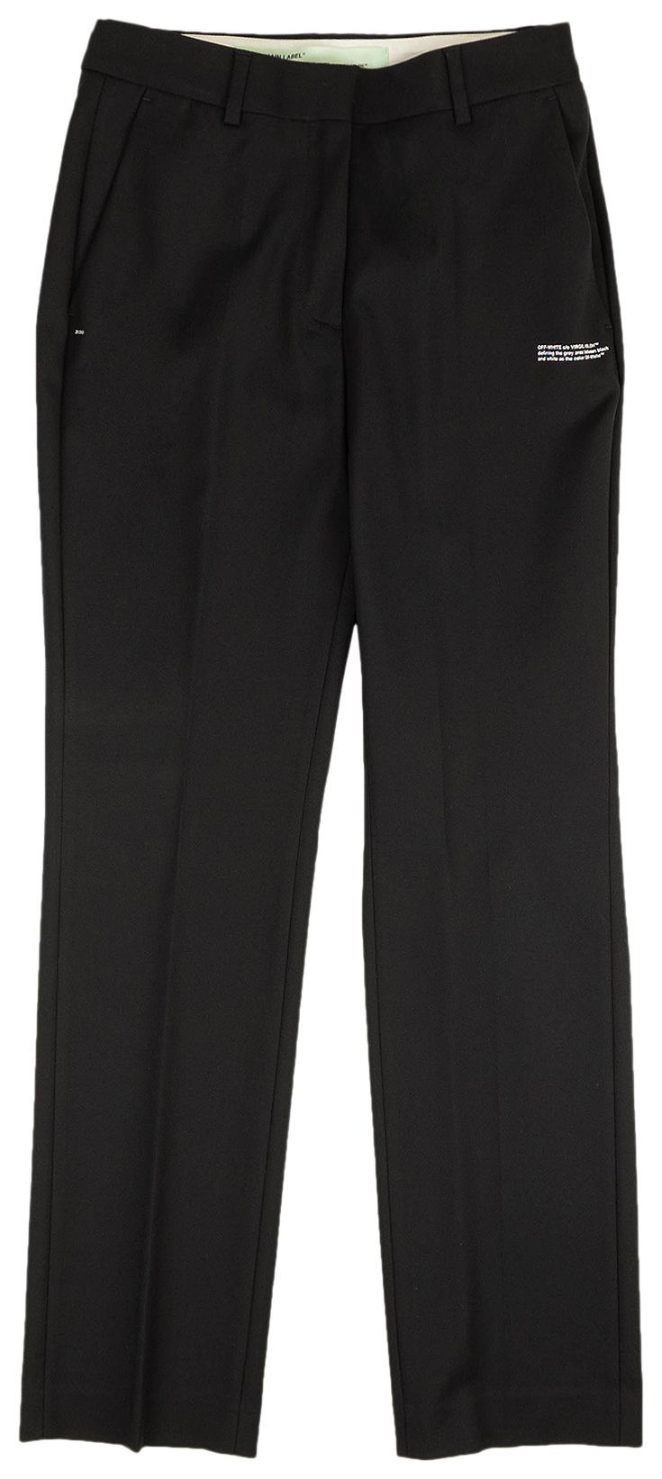 Off White Cotton Trousers Pants Black