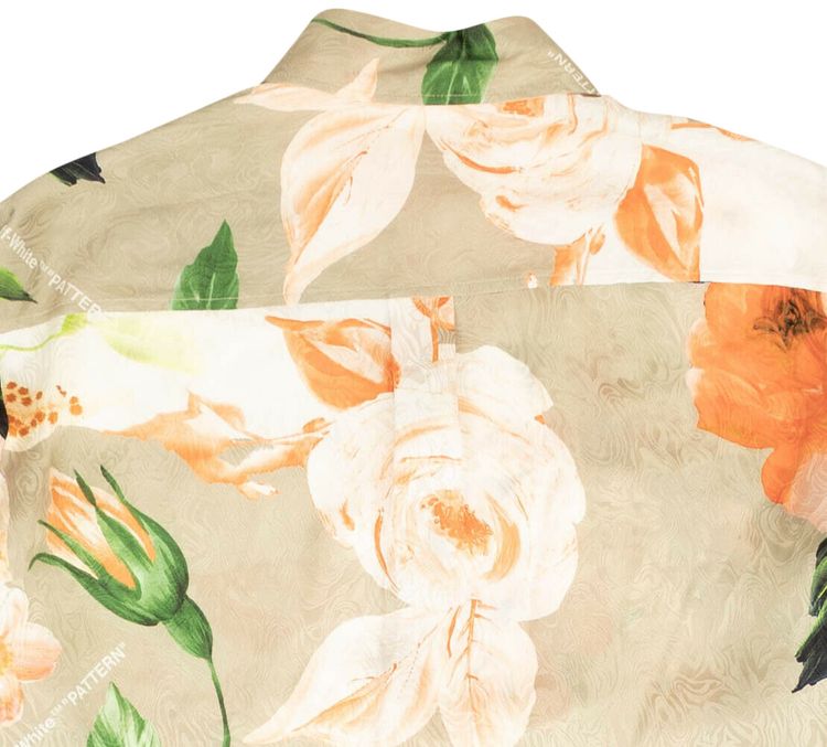 Off White Floral Silk Shirt Multicolor