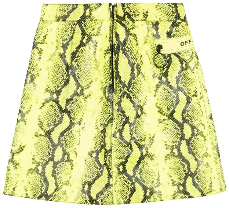 Off White Snake Leather Mini Skirt Yellow