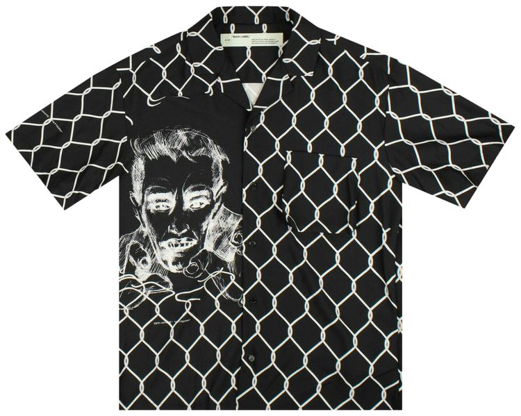 Off White Broken Fence Holiday Shirt Black