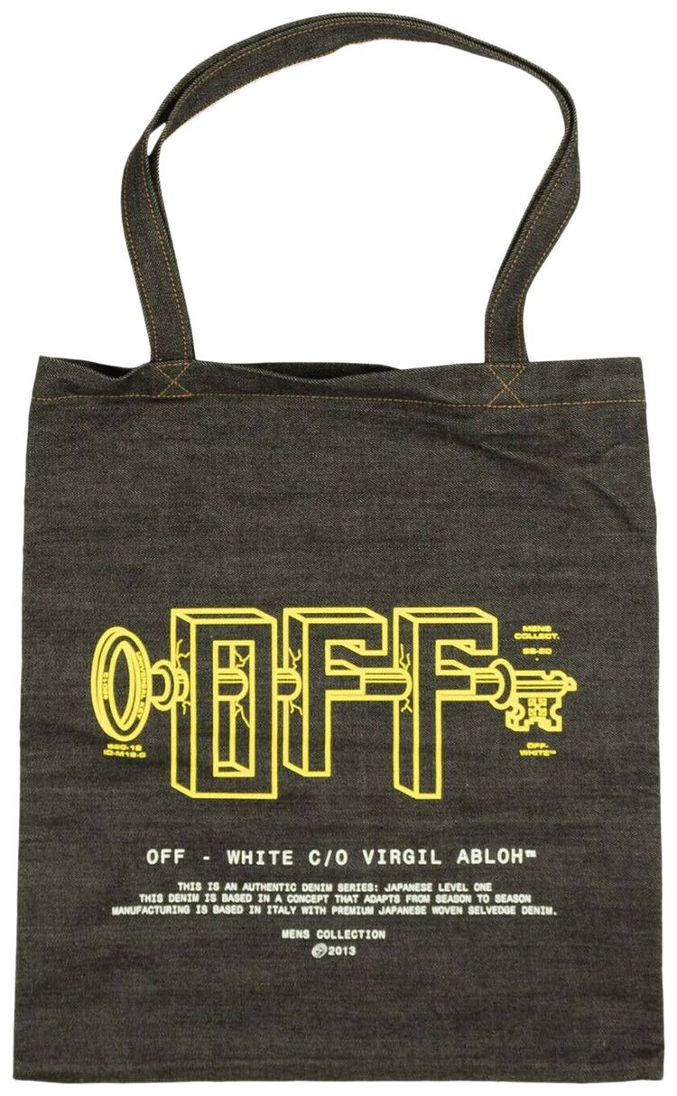 Off White Universal Key Tote Bag Black
