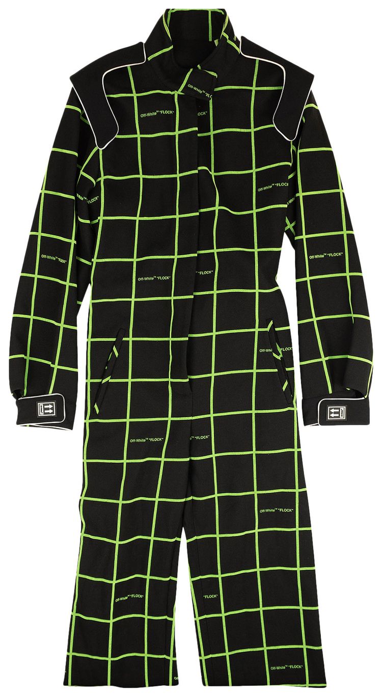 Off White Logo Tailored Trench Coat Black