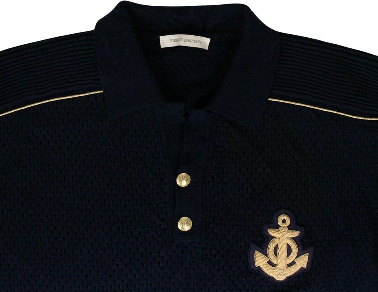 Balmain Anchor Knit Sweater Navy Blue